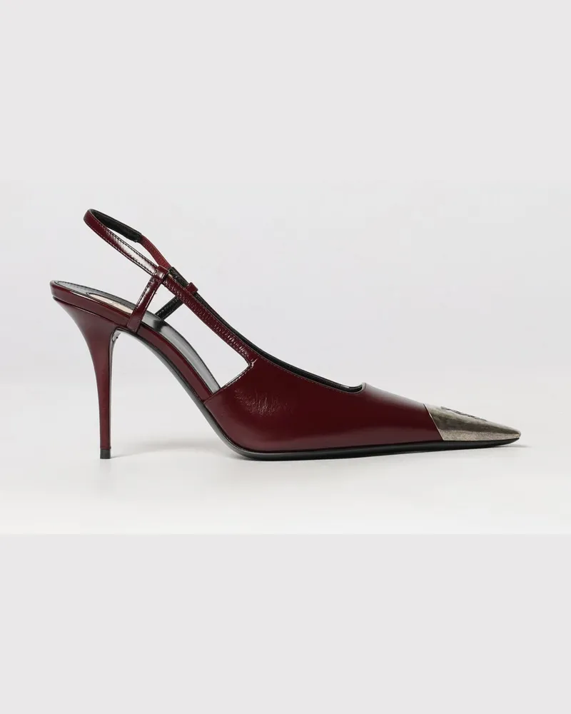 Saint Laurent Jeanne Slingback-Pumps aus Kalbsleder mit Stiletto-Absatz Burgunderrot
