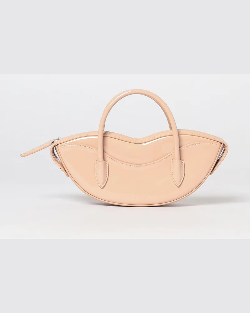 Fiorucci Lips Mini-Tasche aus Lack-Kunstleder mit doppeltem Henkel Pink