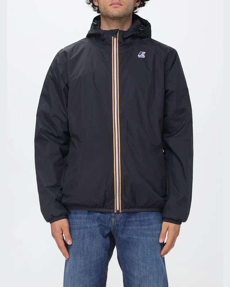 K-Way Windbreaker Le Vrai 4.0 Claude aus recyceltem Nylon mit Kapuze Schwarz
