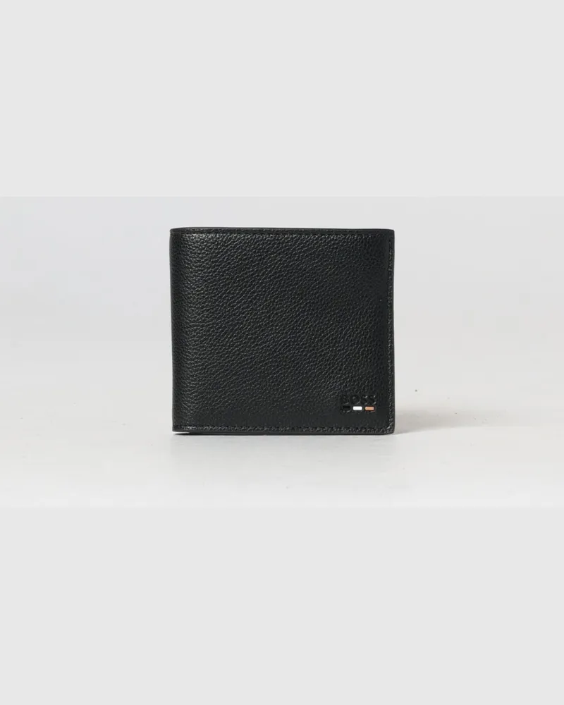 HUGO BOSS Geldbörse aus genarbtem Kunstleder Schwarz