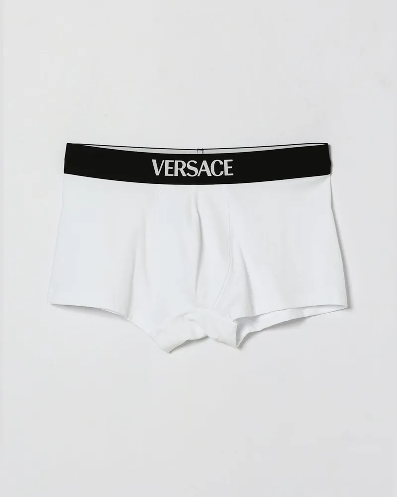 Versace Boxershorts mit Logo-Band Weiß