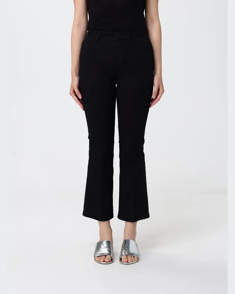 Liu Jo Ausgestellte Jeans mit mittlerer Leibhöhe aus Stretch-Baumwolldenim Schwarz