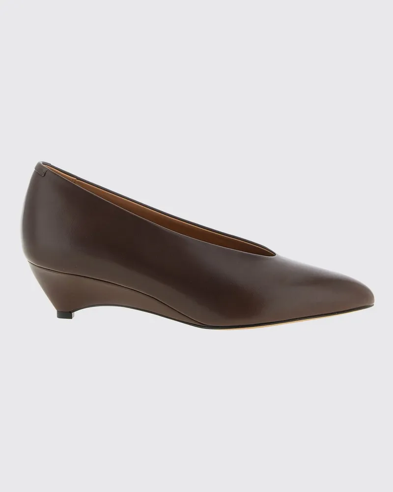 Jil Sander Arc Kalbsleder-Pumps mit niedrigem, skulpturalem Absatz Braun