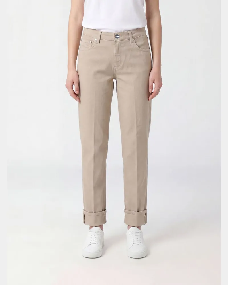 Dondup Cropped Fit Stretch-Denim-Jeans Beige