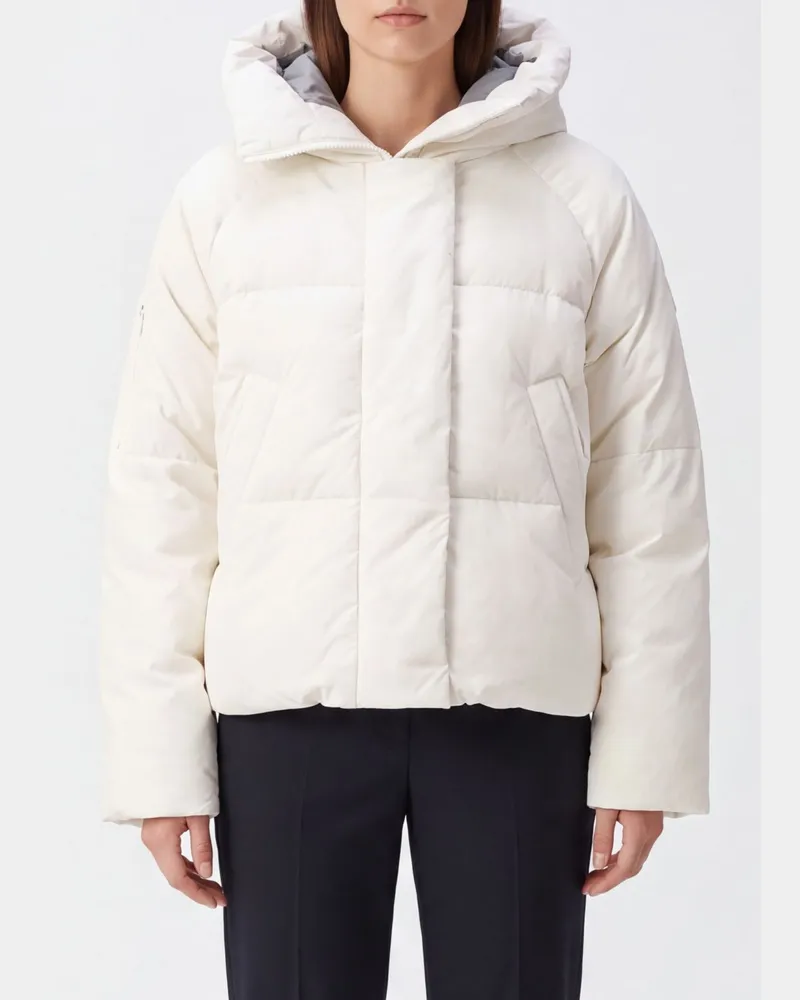 Canada Goose Kurze Chilliwack Bomber-Daunenjacke von mit Kapuze Weiß