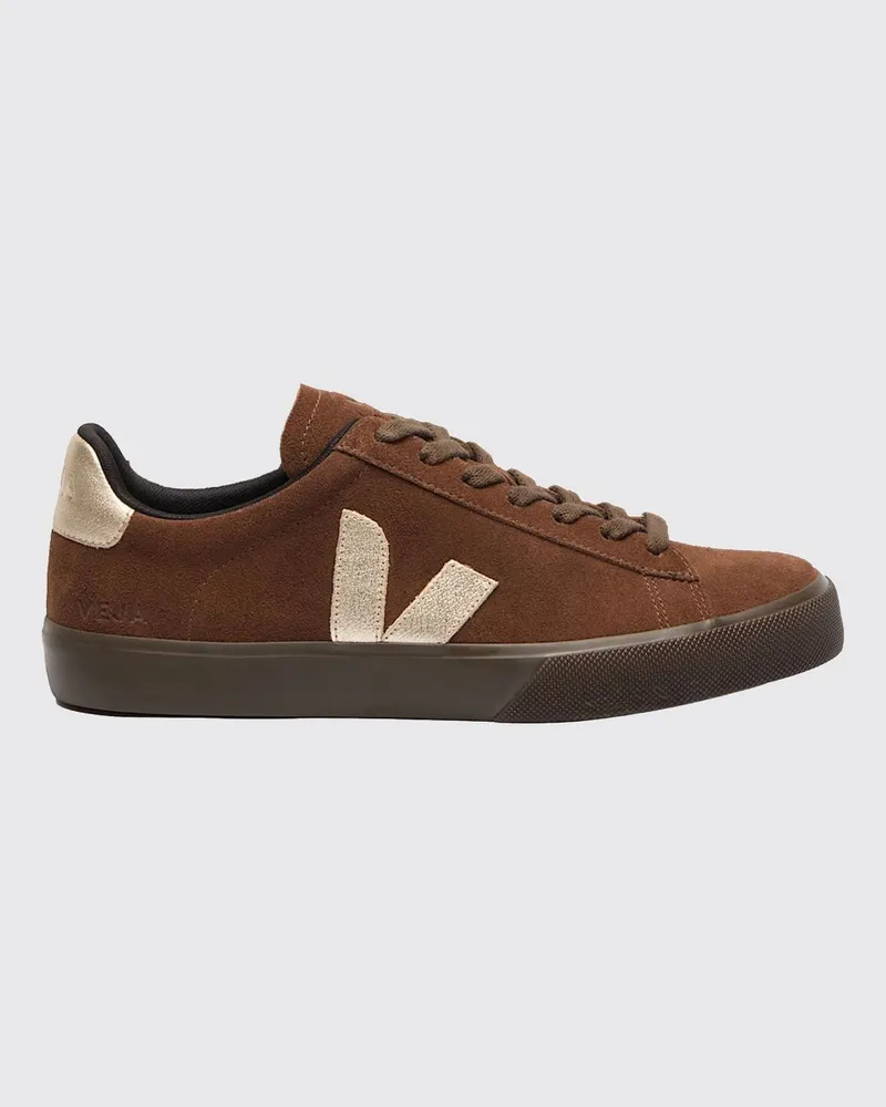 VEJA Campo Sneakers aus Veloursleder und O.T.-Leder mit Kontrast-Logo Braun