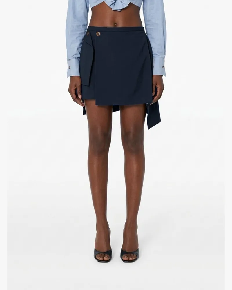 Vivienne Westwood Asymmetrischer Meghan Wickelrock aus Schurwolle Navy