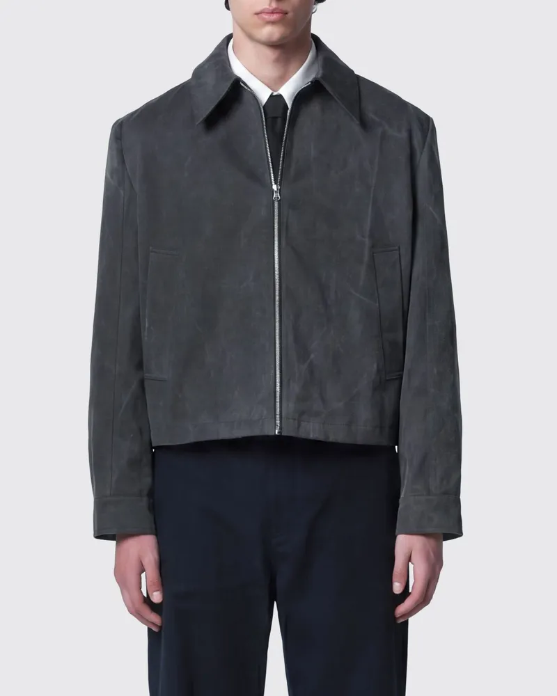 Séfr Hemdjacke aus Baumwolle mit klassischem Kragen und Reißverschluss Schwarz