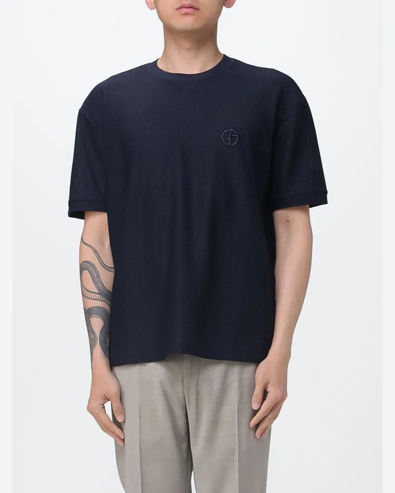 Giorgio Armani Rundhals-T-Shirt aus Jersey Schwarz