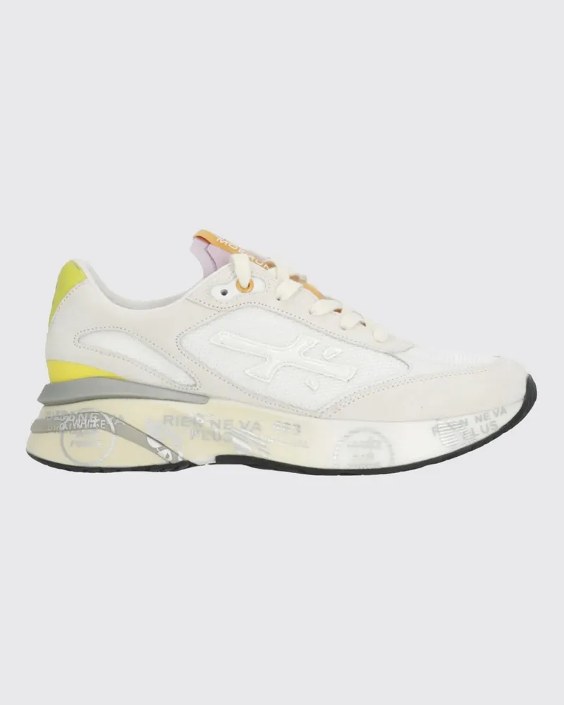 Premiata Moerund Sneakers aus laminiertem Leder und Mesh Ivory