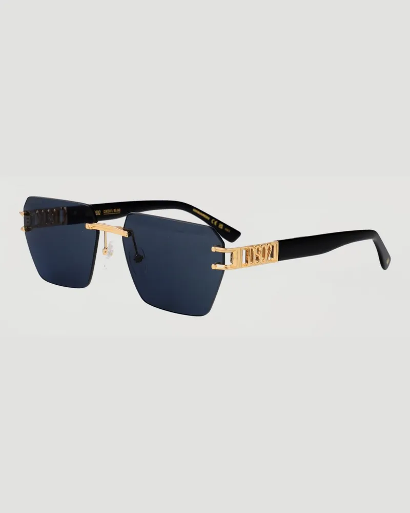 Dsquared2 Piloten-Sonnenbrille aus goldfarbenem Metall mit rosa Gläsern Pink