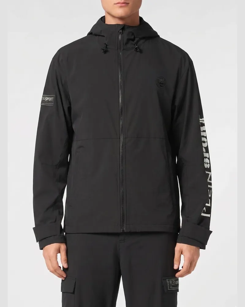 Philipp Plein Kapuzen-Windbreaker Schwarz