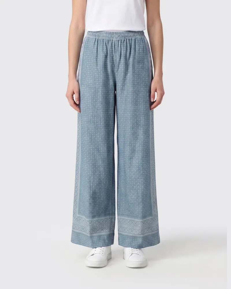 Ermanno Scervino Palazzohose aus bedruckter Seide Denim