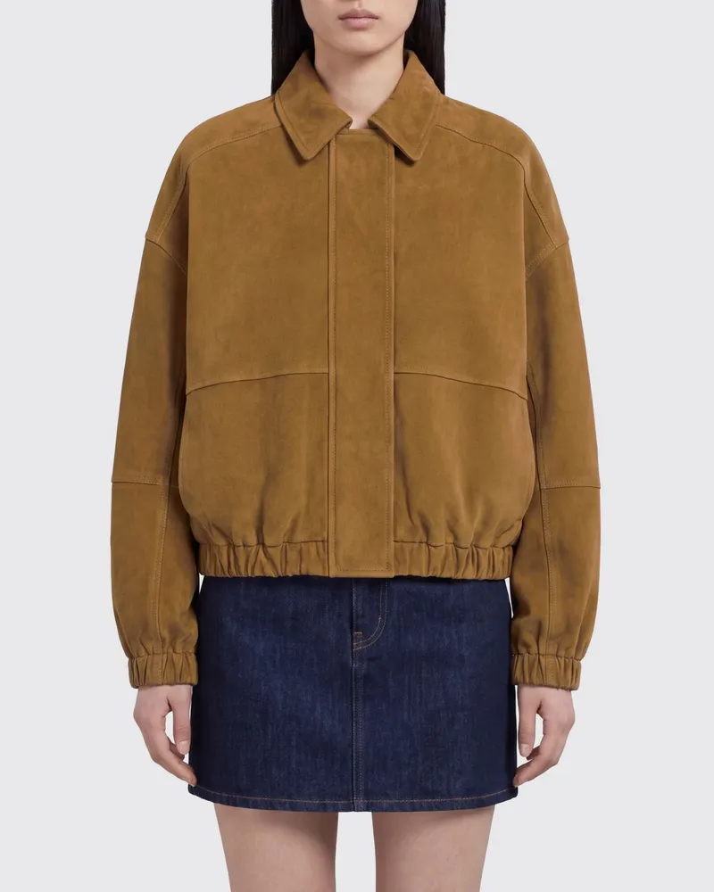 Brunello Cucinelli Wildleder-Bomberjacke von mit verdecktem Verschluss Grün