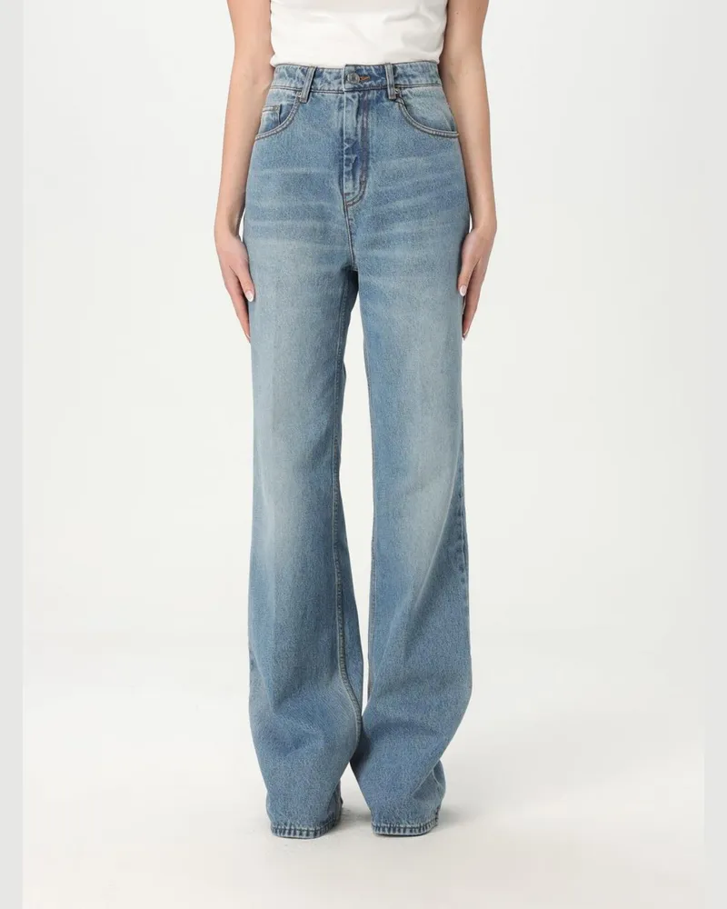 AMI Paris High-Waist Flared Jeans aus Baumwolldenim Blau