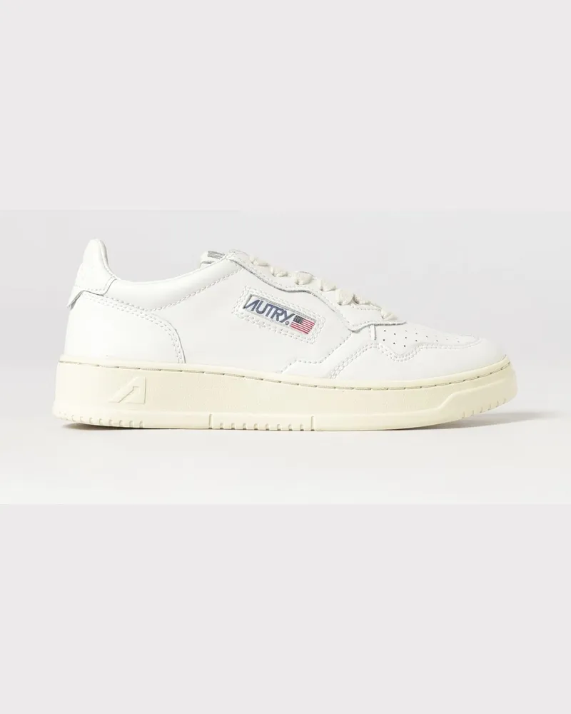 AUTRY Medalist Low Bicolor-Ledersneaker mit perforierter Spitze Bianco