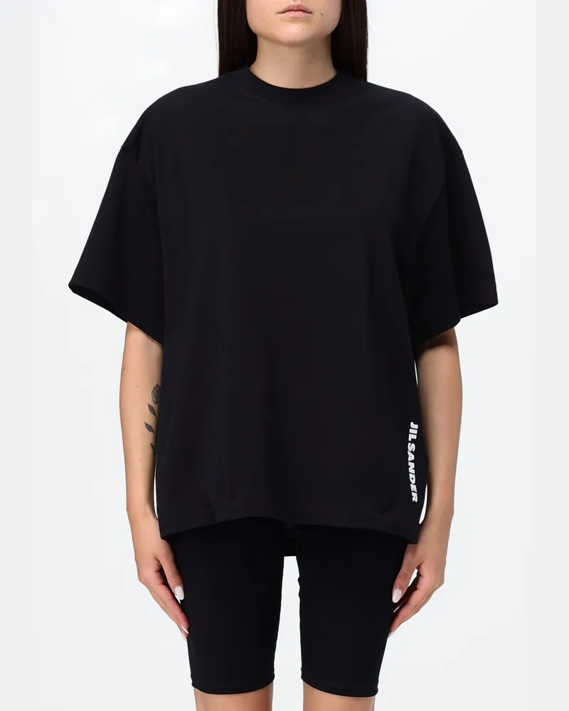 Jil Sander Relaxed-Fit T-Shirt aus Baumwolle mit überschnittenen Schultern Schwarz