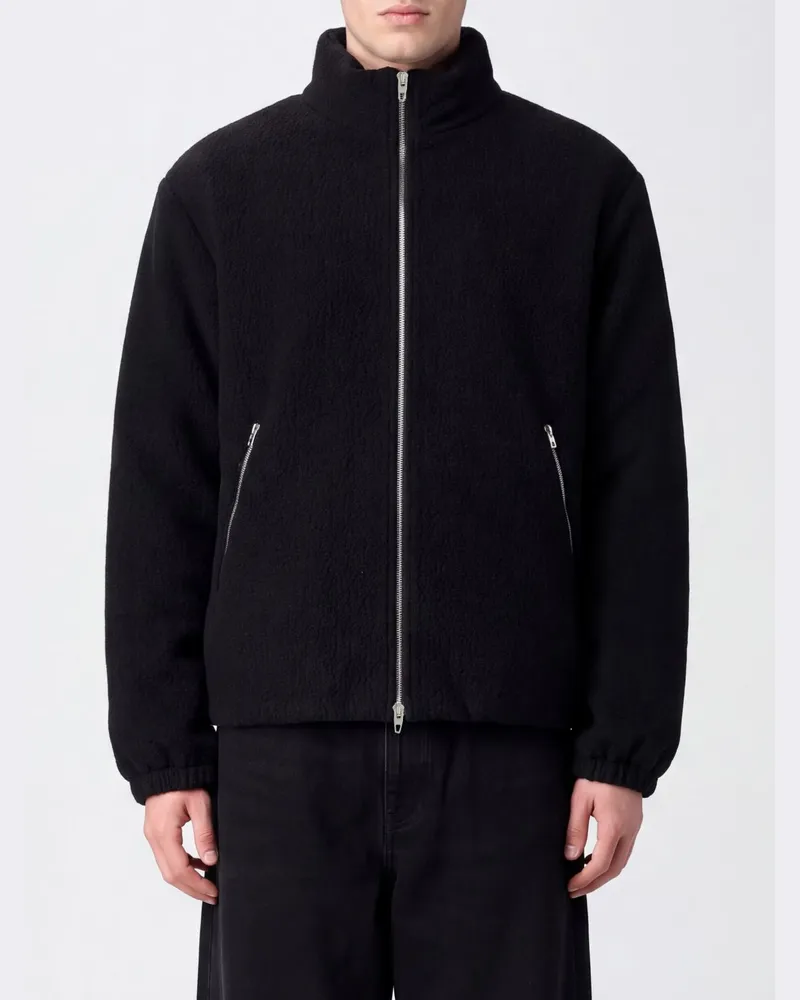 Jil Sander Bomberjacke aus Wolle mit Stehkragen und Reißverschluss Schwarz