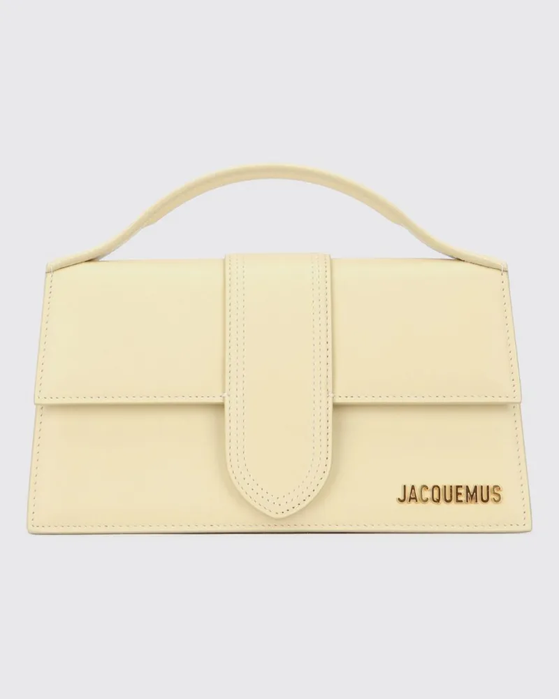 Jacquemus Le Bambino Mini-Handtasche aus glattem Kalbsleder mit Schriftzug-Logo Ivory