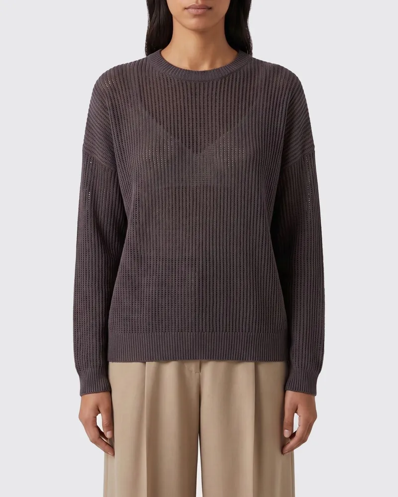 Brunello Cucinelli Rundhals-Pullover aus Baumwollmischung Braun