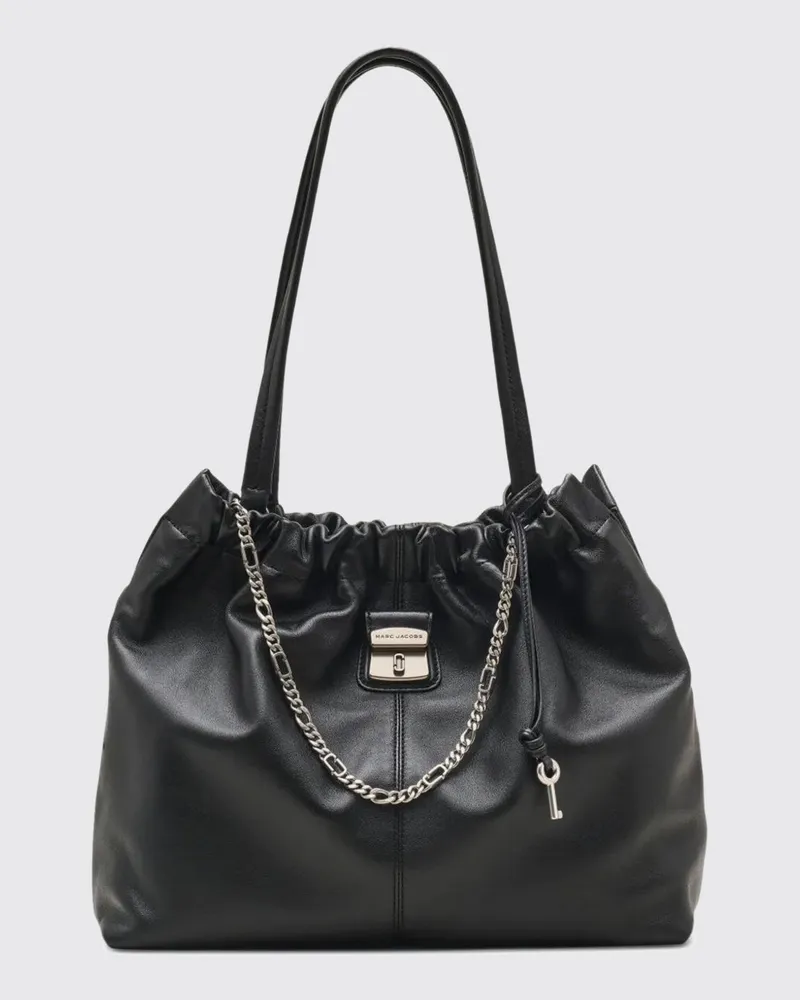 Marc Jacobs The Cristina Schultertasche mit Drapierung aus Lammleder Schwarz