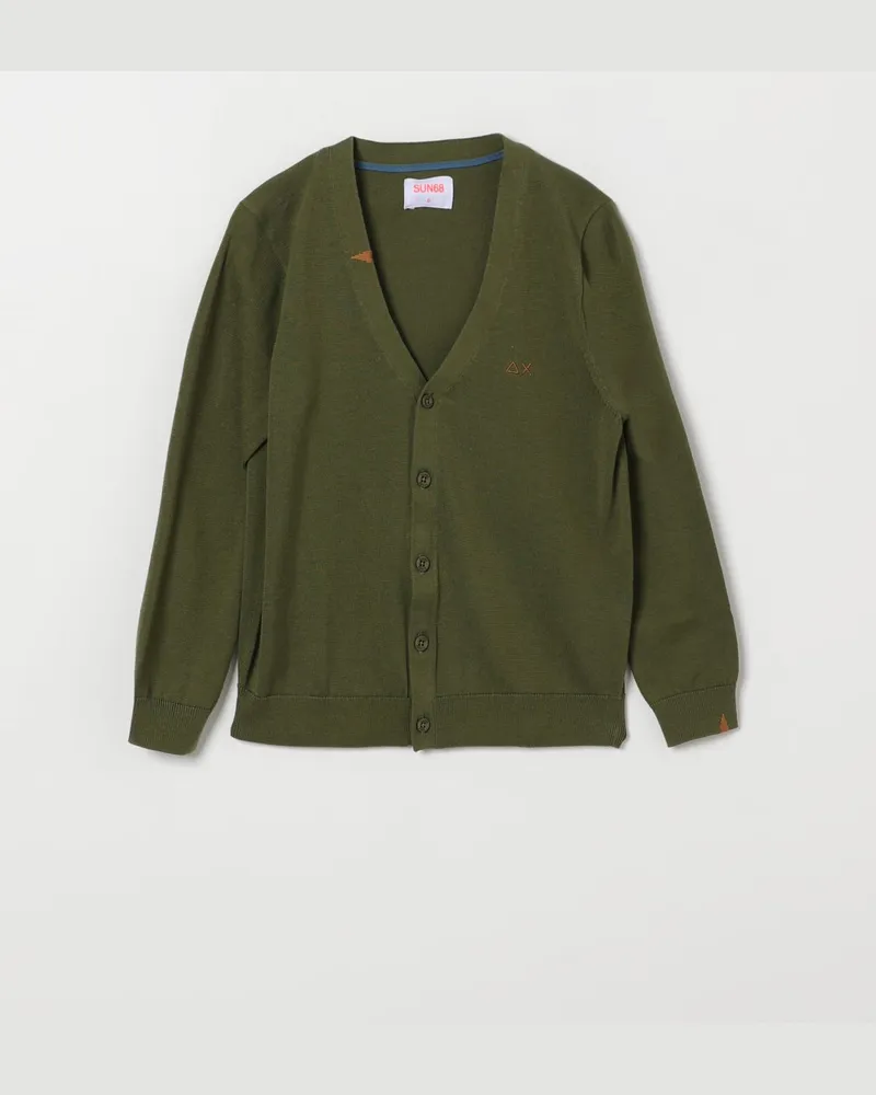 Sun68 Baumwoll-Cardigan mit Logo Grün