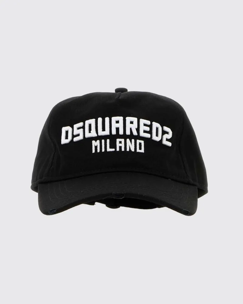 Dsquared2 Baseballkappe aus Baumwolle mit gesticktem Logo Schwarz