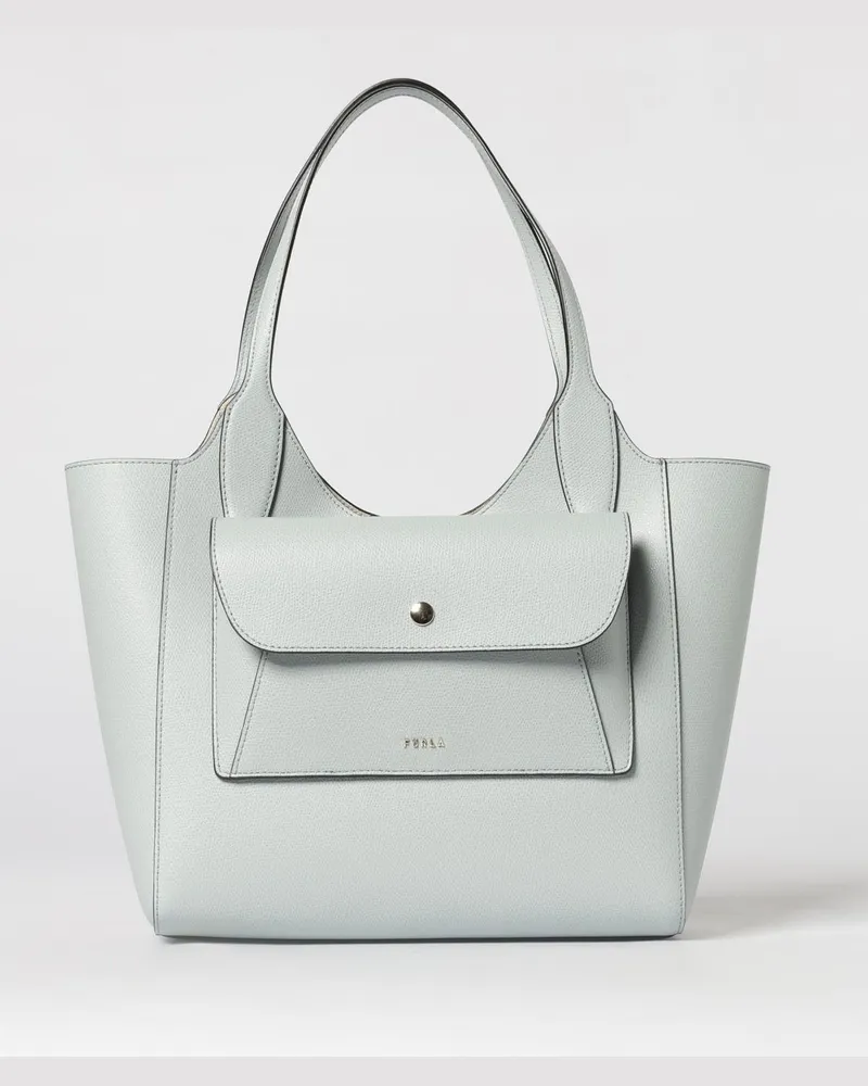 Furla Lea Tasche aus genarbtem Leder Blau