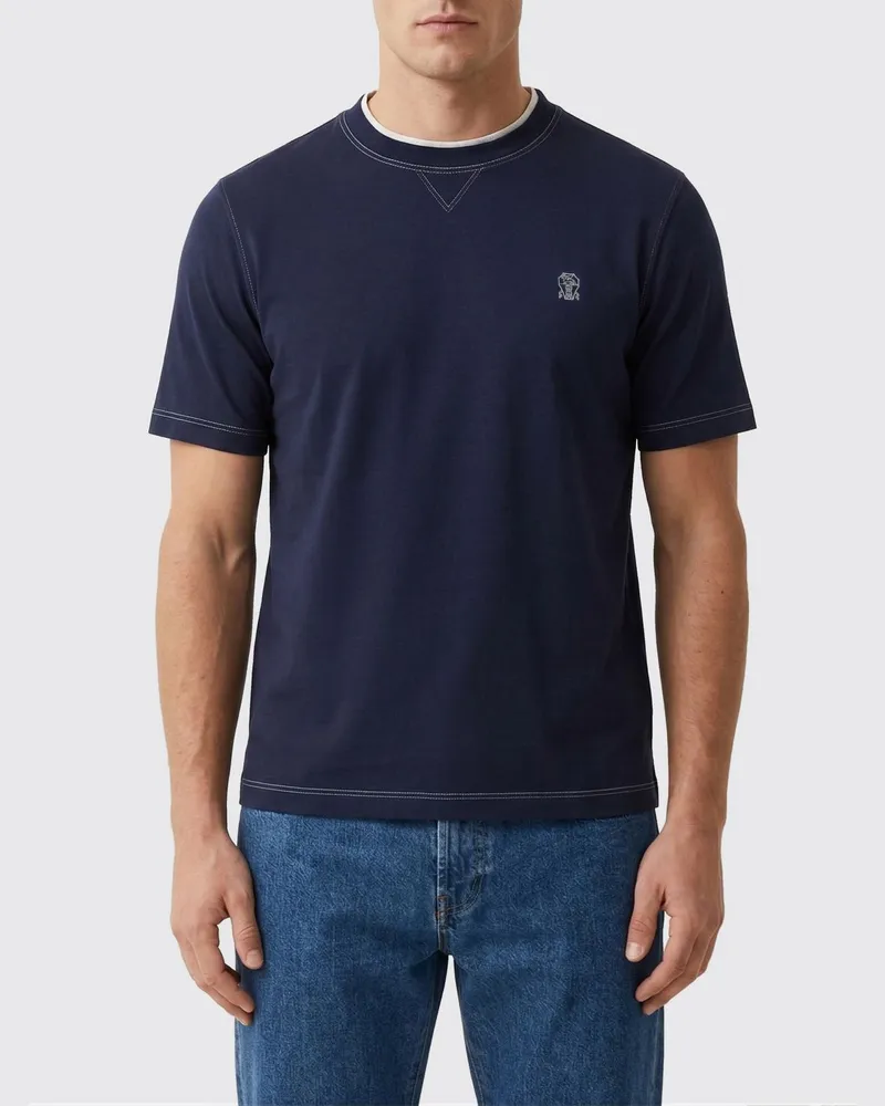 Brunello Cucinelli Polo herren Blau