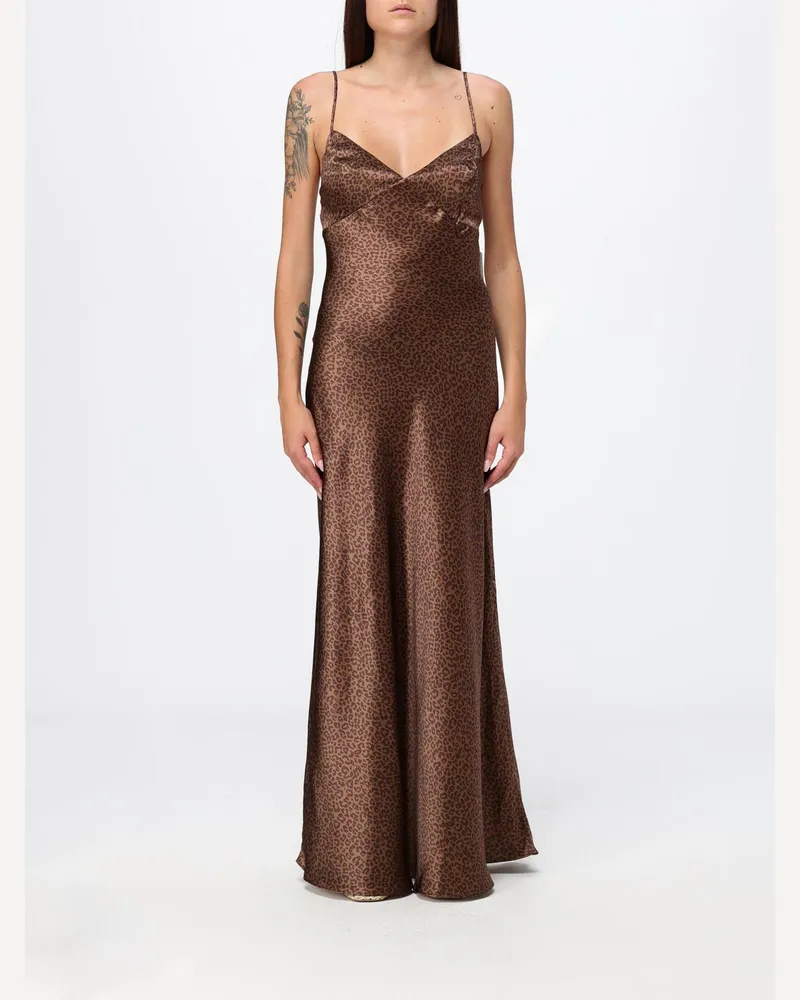 MC2 Saint Barth Langes Slip-Kleid von aus Seide mit Animal-Print Bunt