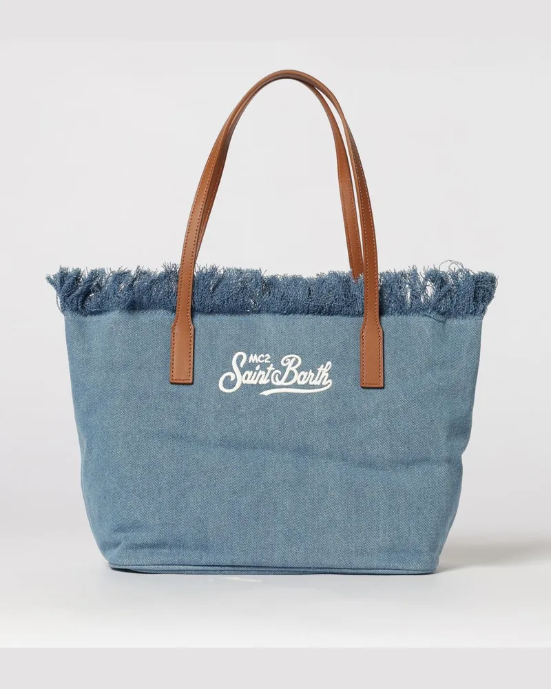 MC2 Saint Barth Baumwolltasche mit gesticktem Logo Denim