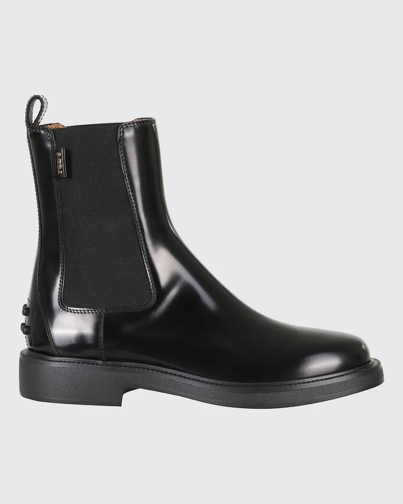 TOD'S Chelsea-Boots aus gebürstetem Leder mit Gommini-Noppen an der Ferse Schwarz