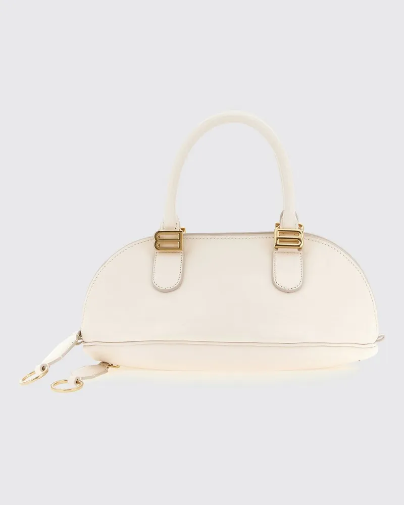 Balenciaga Bowling Bolero Handtasche aus glattem Kalbsleder Weiß