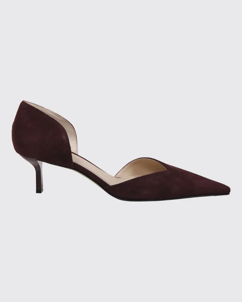 Victoria Beckham Pumps Angle D'Orsay aus Leder mit mittlerem Absatz Rot