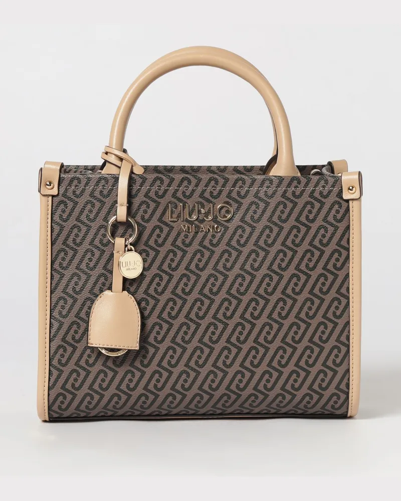 Liu Jo Handtasche mit Monogramm-Print, doppeltem Henkel und verstellbarem Schultergurt Braun