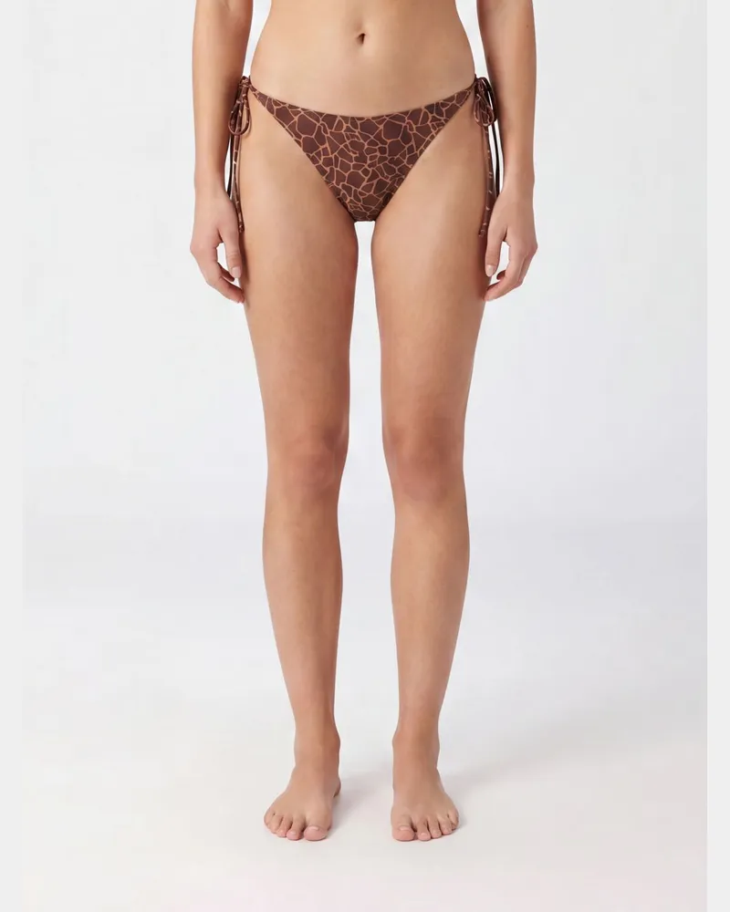 MC2 Saint Barth Bikini-Unterteil mit Animal-Print und seitlichen Bändern Safari