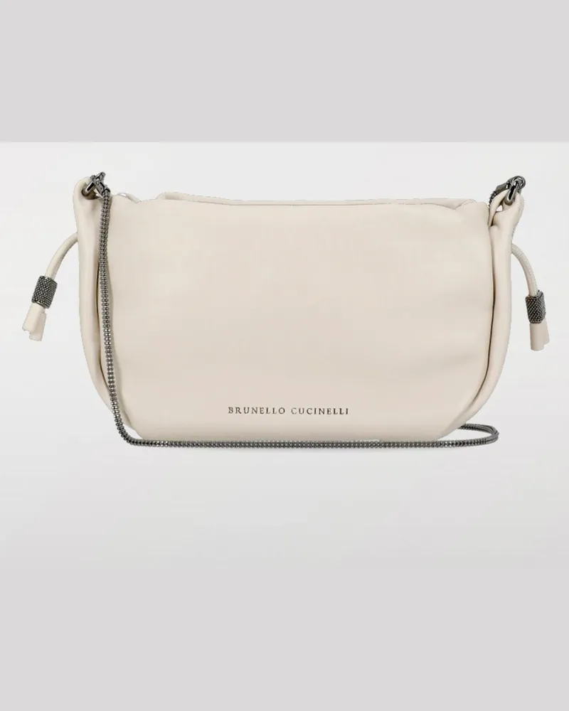Brunello Cucinelli Schultertasche damen Ivory