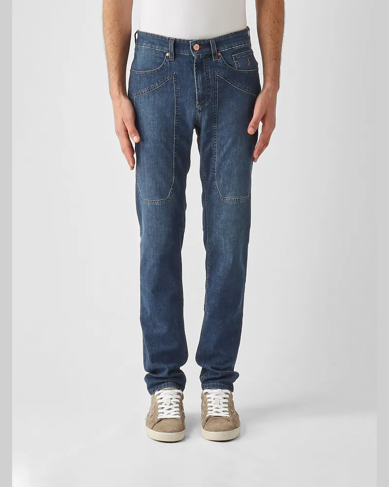 Jeckerson Slim Fit Stretch-Jeans aus Denim Blau