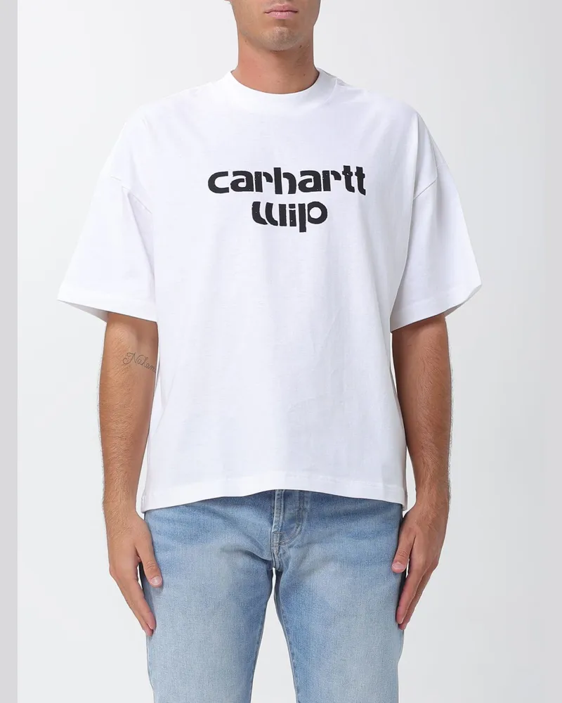 Carhartt WIP Baumwoll-T-Shirt mit Logo-Print auf der Vorderseite Weiß