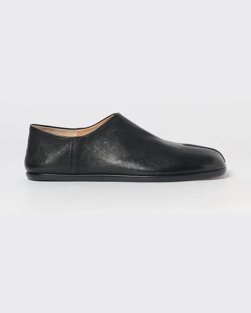 Maison Margiela Tabi Leder-Loafers mit geteilter Zehenpartie Schwarz