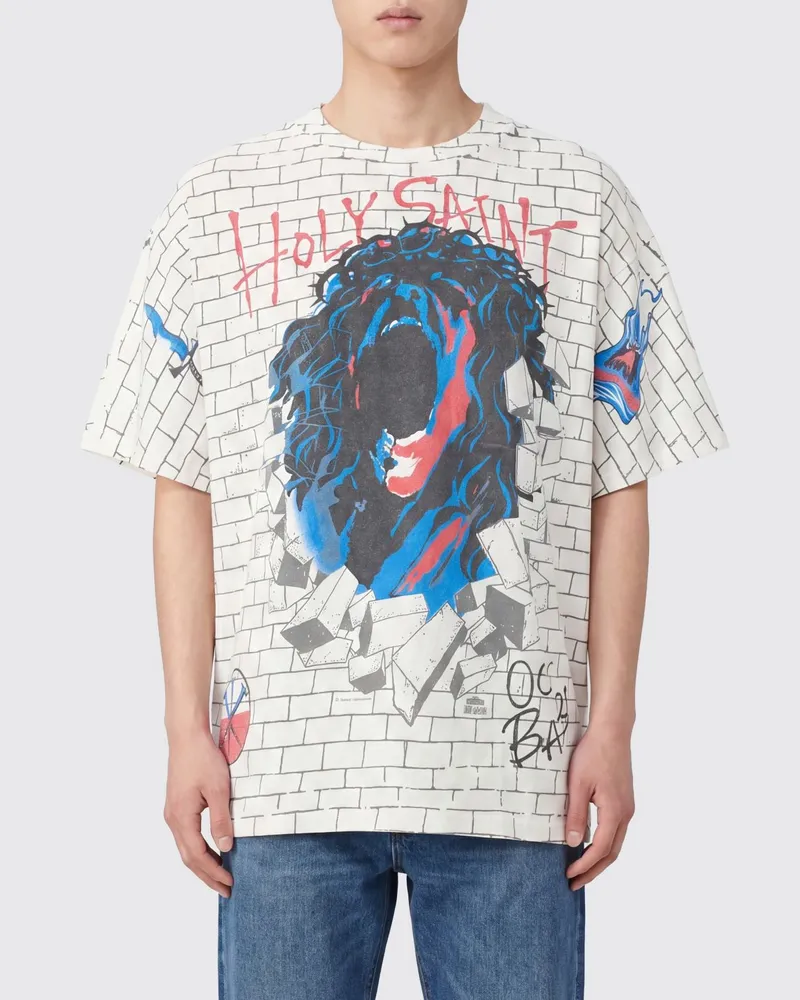 SAINT MXXXXXX Relaxed Fit T-Shirt aus Baumwolle mit Urban-Grafikprint Weiß