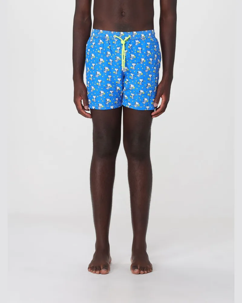 MC2 Saint Barth Bedruckte Boxer-Badehose Hellblau