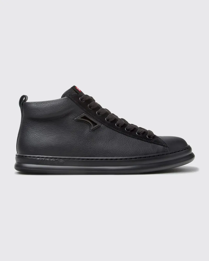 Camper Runner High-Top-Sneaker aus Glattleder mit gepolstertem Knöchel und Extralight®-Sohle Schwarz