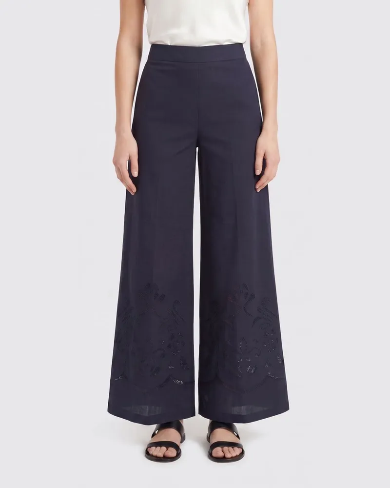 forte_forte Baumwollhose mit Schlag von Blau