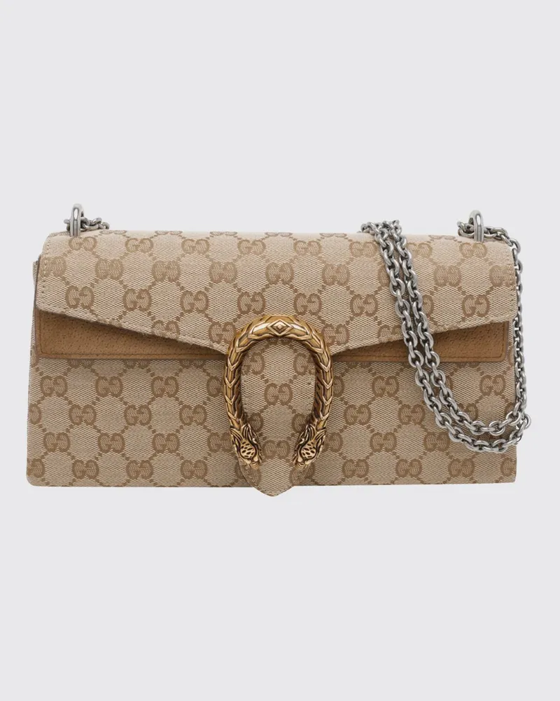 Gucci Dionysus Schultertasche von aus GG-Monogramm-Jacquard mit Kettenschulterriemen Beige