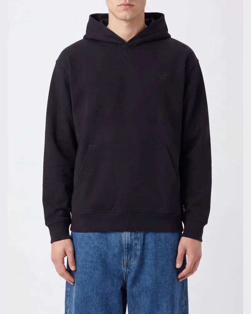 New Balance Athletics French Terry Hoodie aus Baumwolle in Relaxed Fit Schwarz
