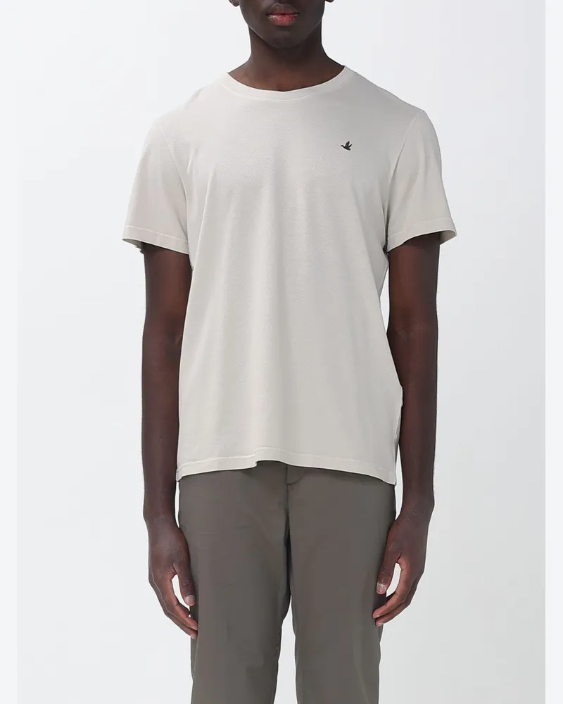 Brooksfield Baumwoll-Rundhals-T-Shirt mit Logo Beige