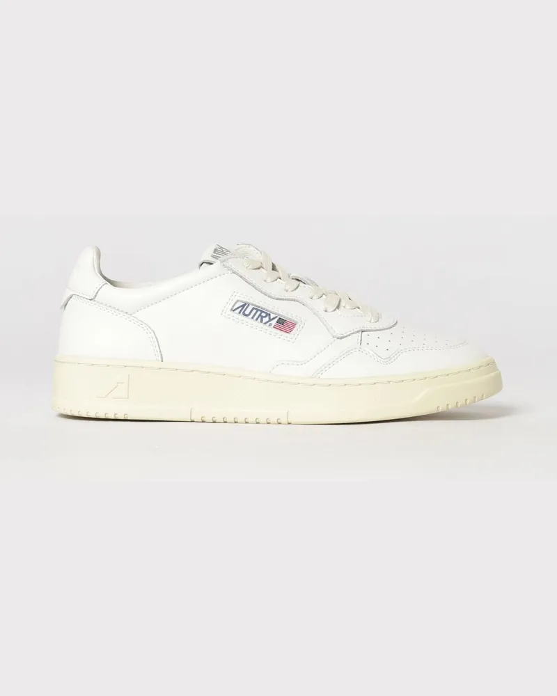 AUTRY Medalist Low Top Sneakers aus zweifarbigem Leder und Wildleder Ivory
