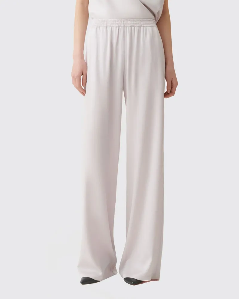 Fabiana Filippi Palazzo-Hose mit hohem Bund, weitem Bein und elastischem Bund Grau