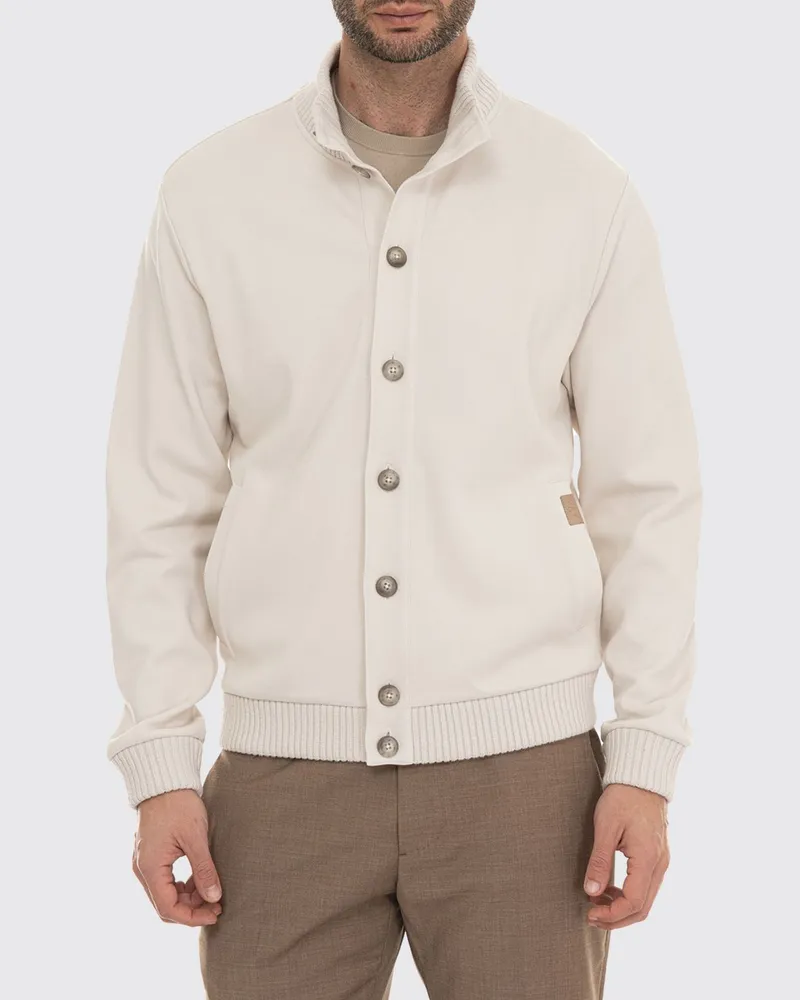 Fay Cardigan aus Baumwollmischung Weiß